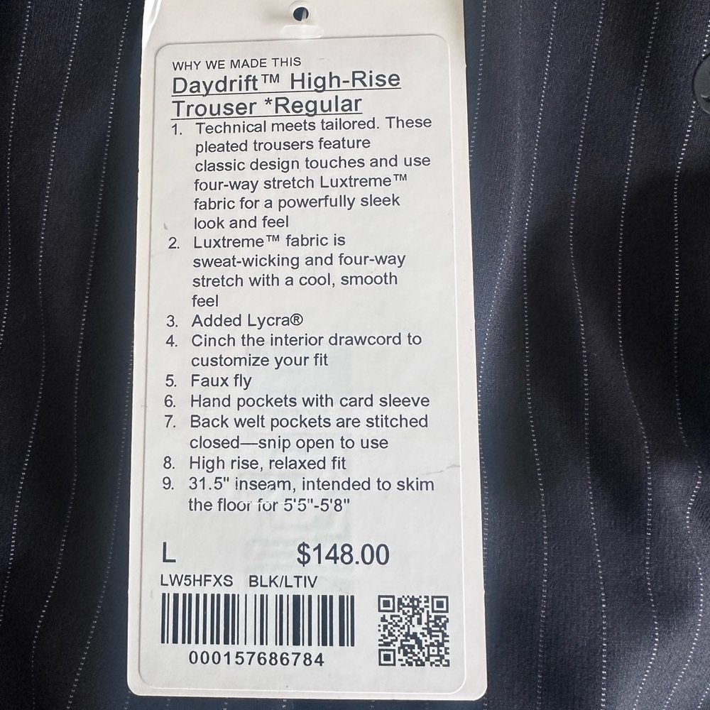 lululemon athletica Black Pinstripe Wide Leg Pants - Picture 3 of 6